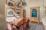 Dining area with a beautiful table